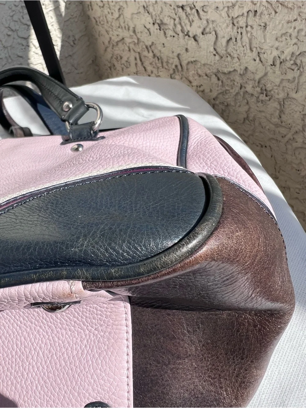 Coach Laura Spectator Pebbled Leather Satchel